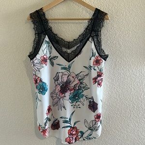 Floral and lace blouse